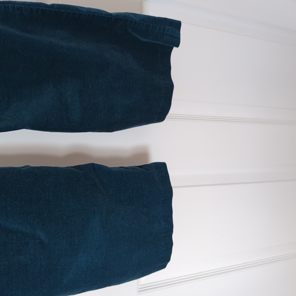 NYDJ teal velvet pants 12 - Picture 5 of 6